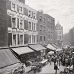 Photograph of market in Earlham Street 1896