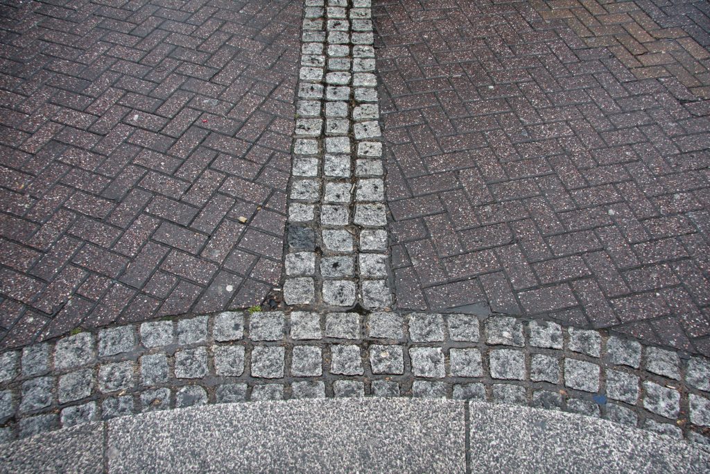 Concrete pavers on the Seven Dials roundabout