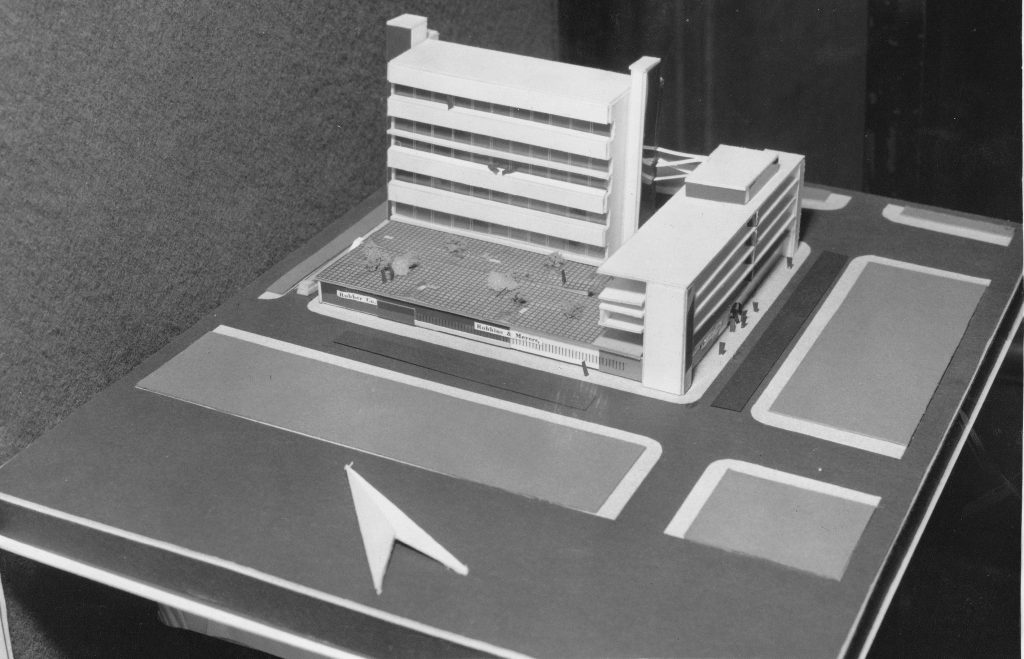 Photograph of model for London County Council's plan for Covent Garden 1957