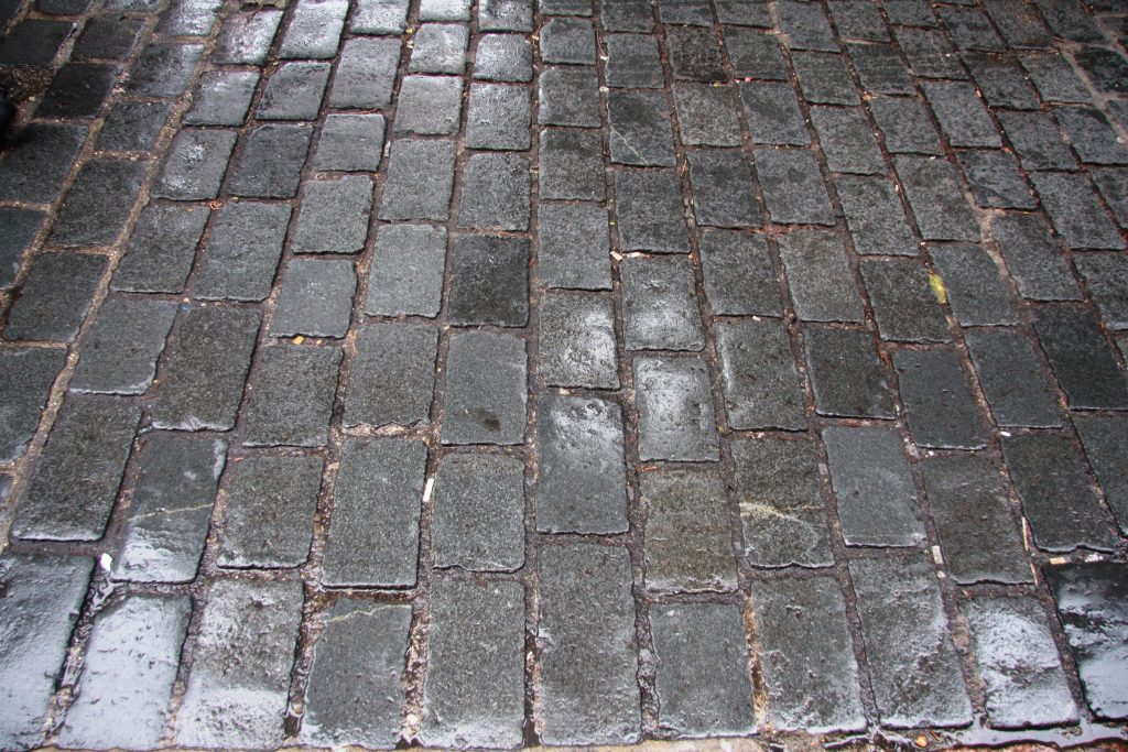 Photograph of grey setts in Neal Street (south)