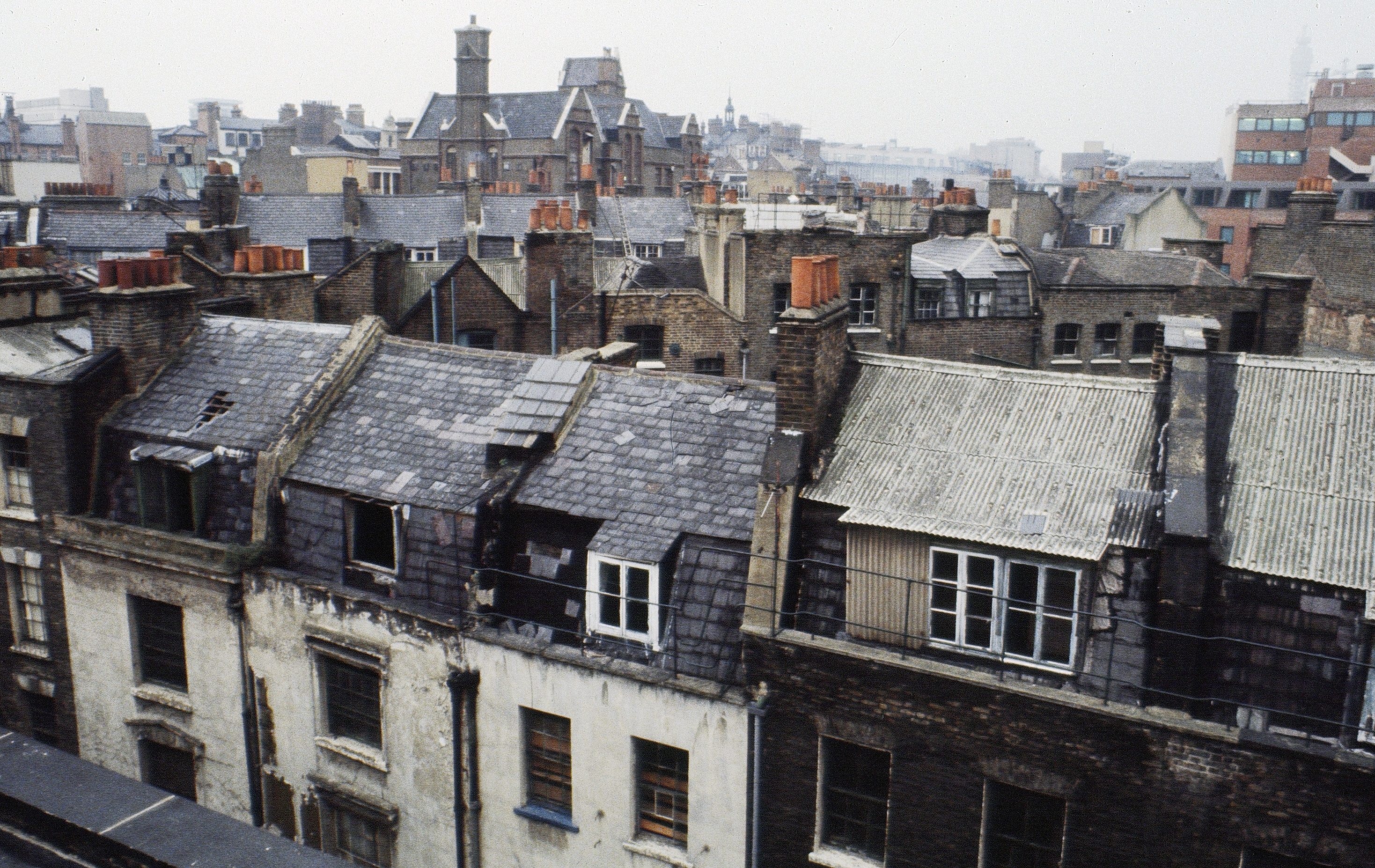 Photograph of the Comyn Ching Triangle c.1971 showing the semi-derelict state of the area.