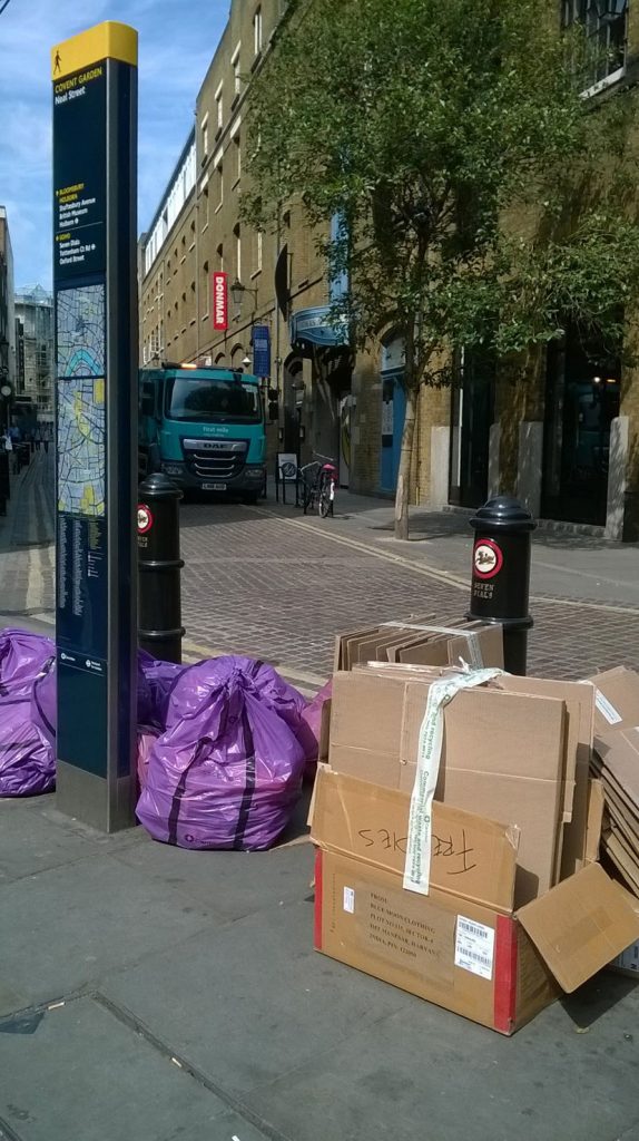 Refuse and litter at Seven Dials